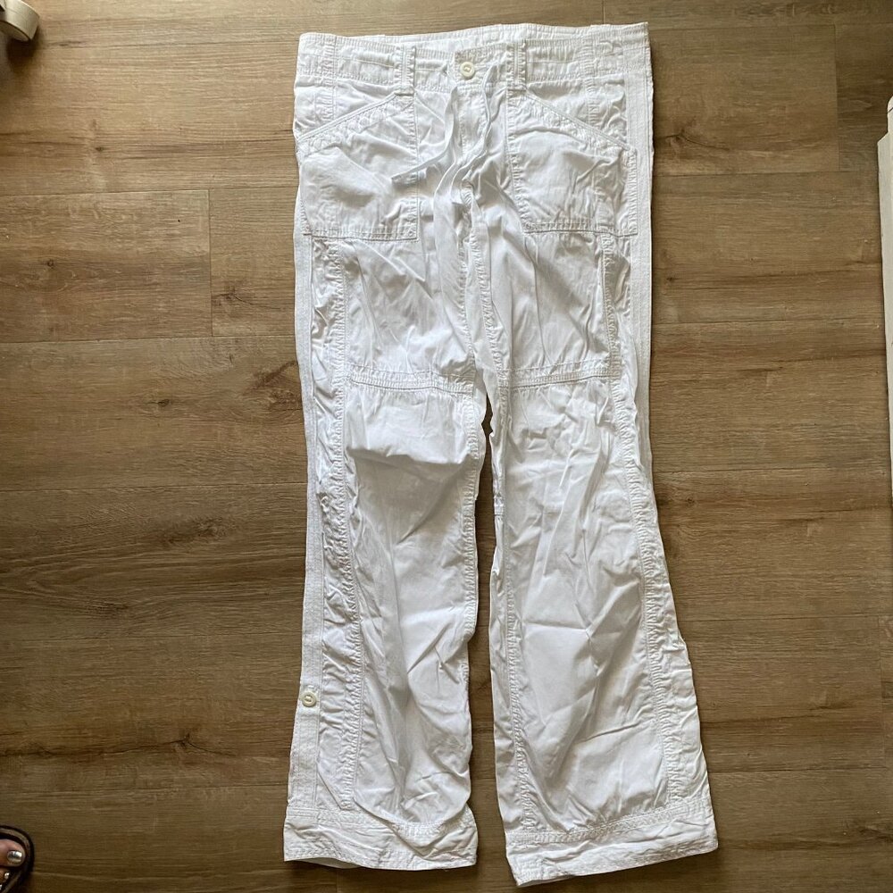 White Cotton Cargo Pant